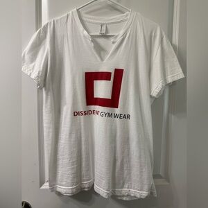 American Apparel White and Red Graphic Tee